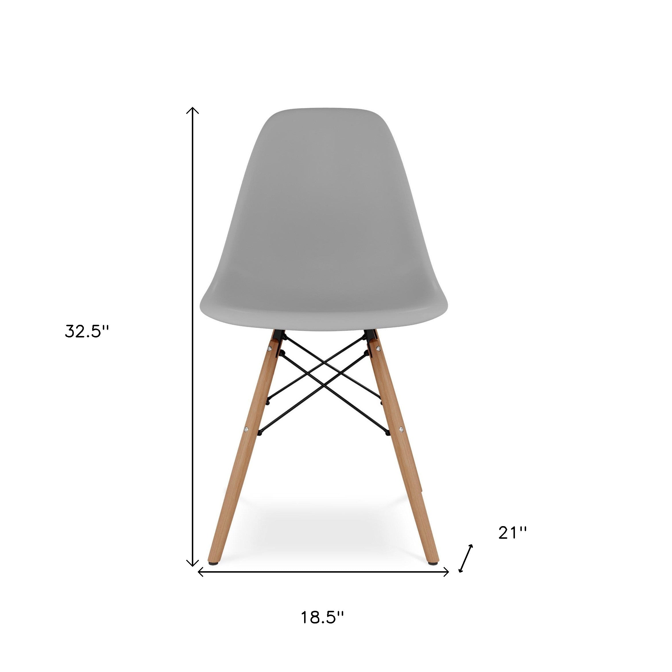 Gray And Natural Heavy Duty Plastic and Wood Dining Side Chair