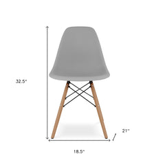 Gray And Natural Heavy Duty Plastic and Wood Dining Side Chair