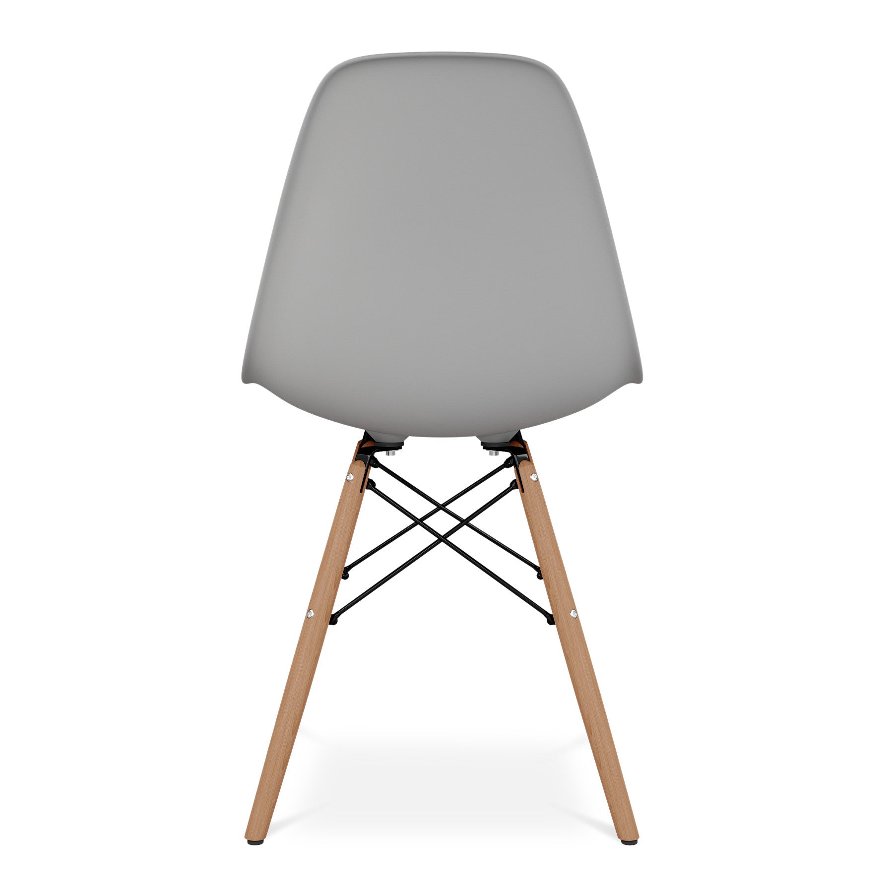 Gray And Natural Heavy Duty Plastic and Wood Dining Side Chair