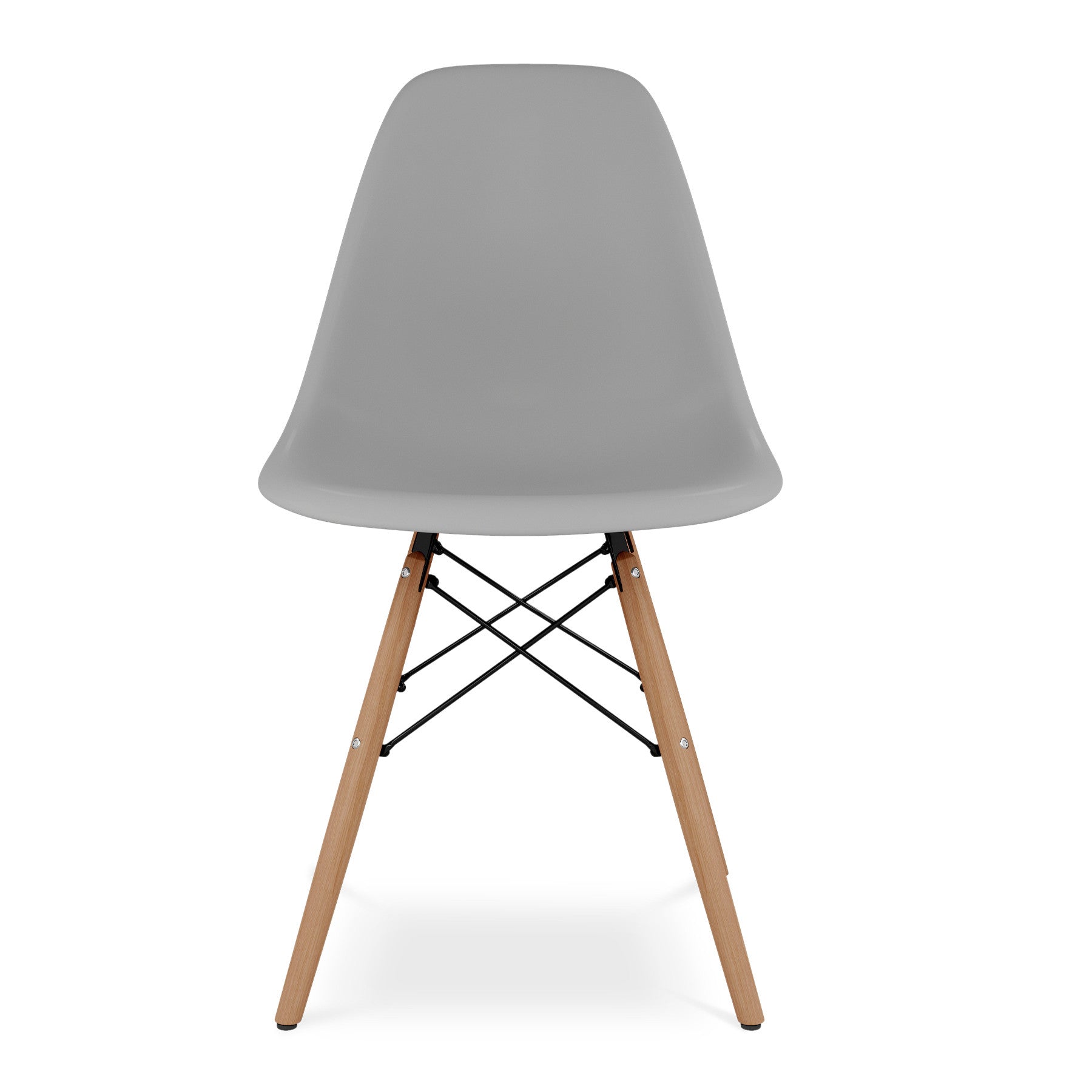 Gray And Natural Heavy Duty Plastic and Wood Dining Side Chair