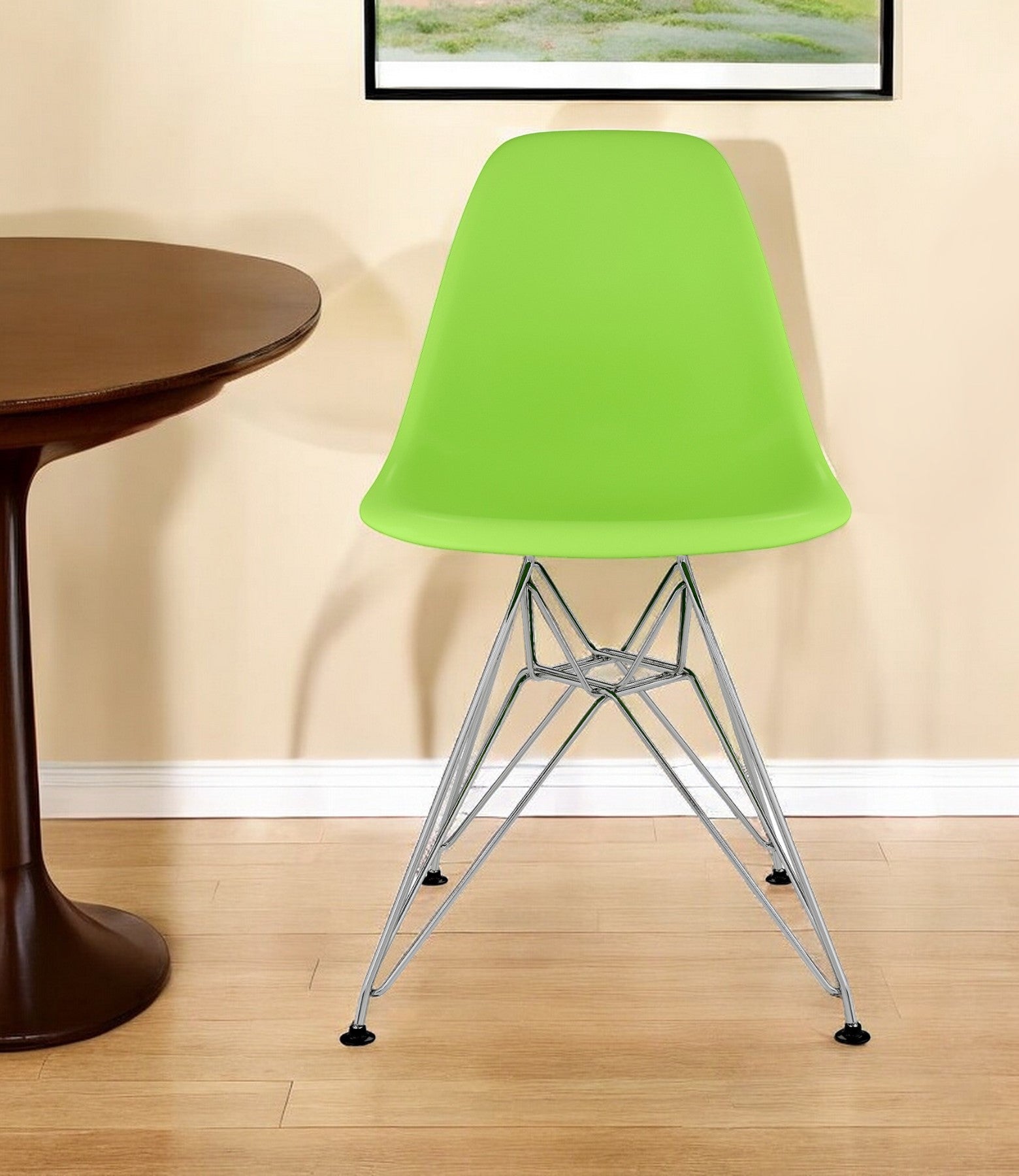 Green And Silver Acrylic Dining Side Chair