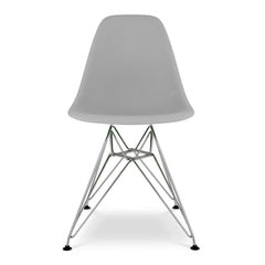 Gray And Silver Acrylic Dining Side Chair