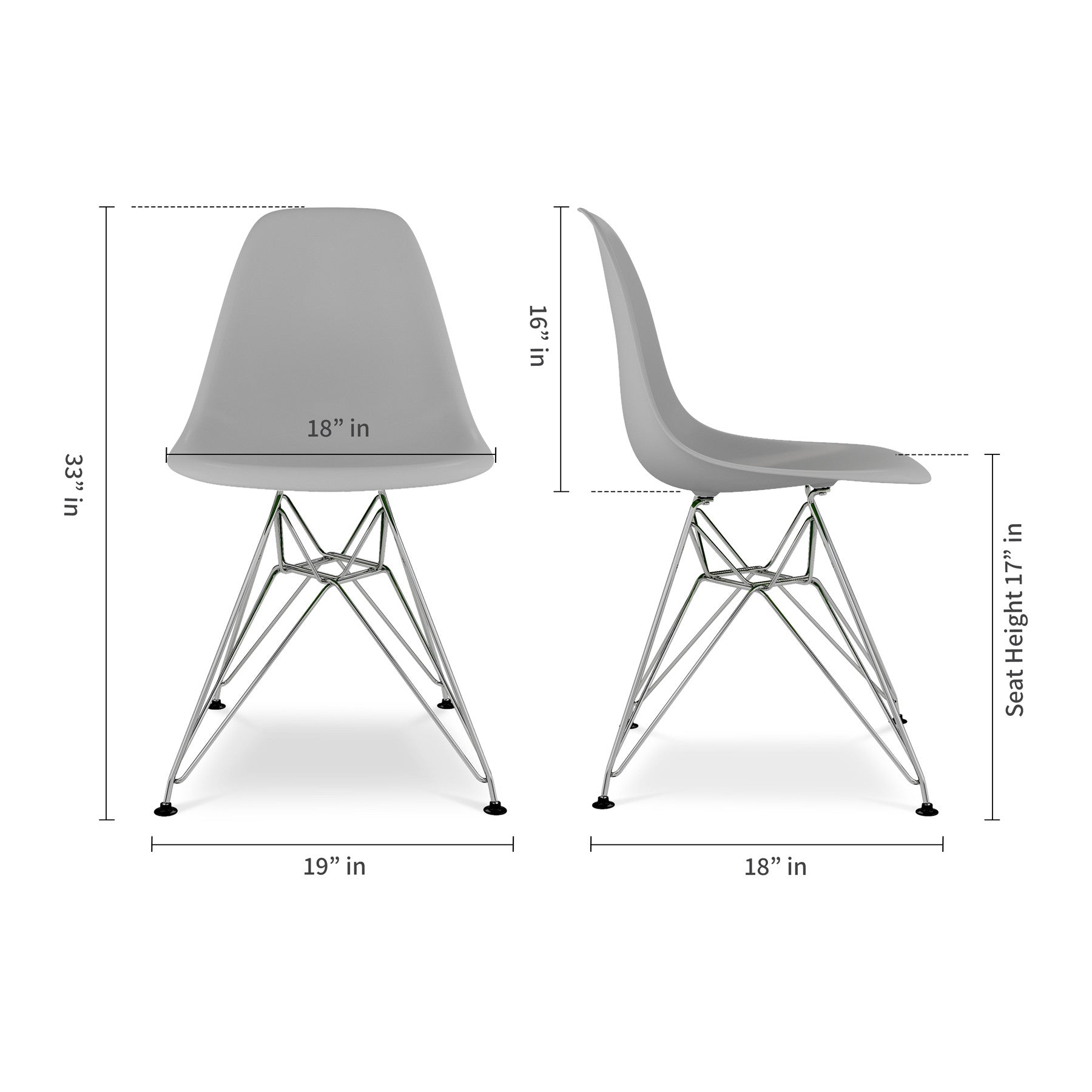 Gray And Silver Acrylic Dining Side Chair