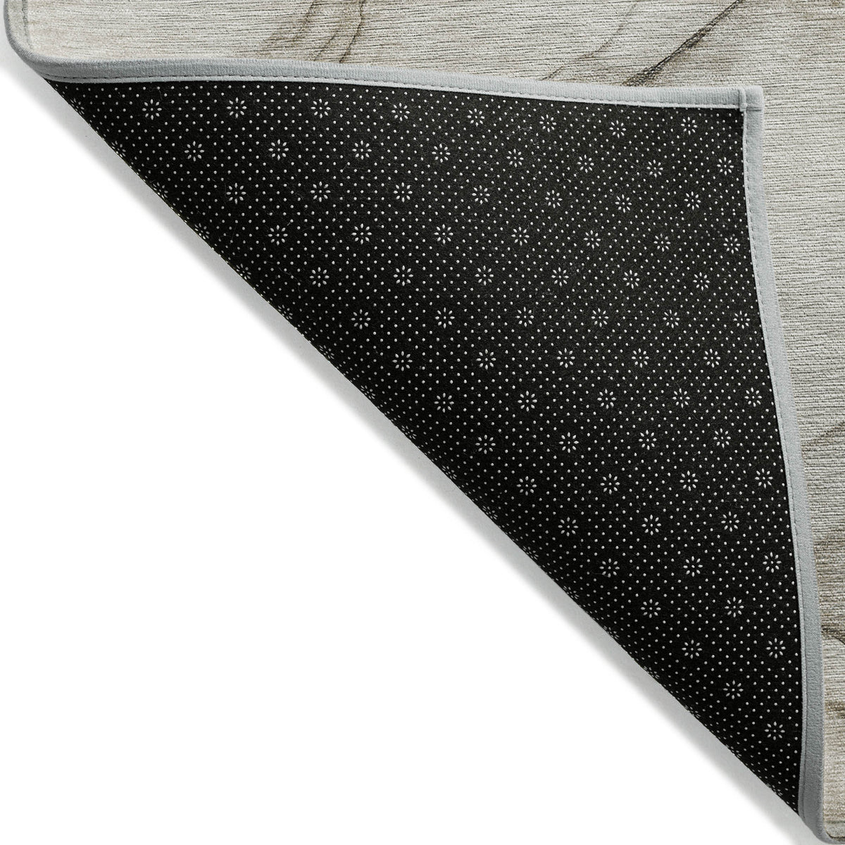 3' X 4' Beige and Gray Abstract Washable Non Skid Indoor Outdoor Area Rug