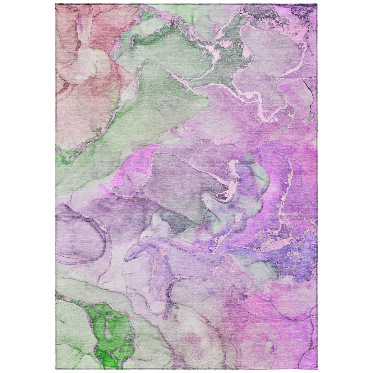 8' X 10' Purple Abstract Washable Non Skid Indoor Outdoor Area Rug