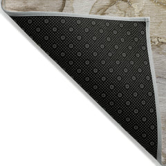 8' X 10' Taupe Abstract Washable Non Skid Indoor Outdoor Area Rug