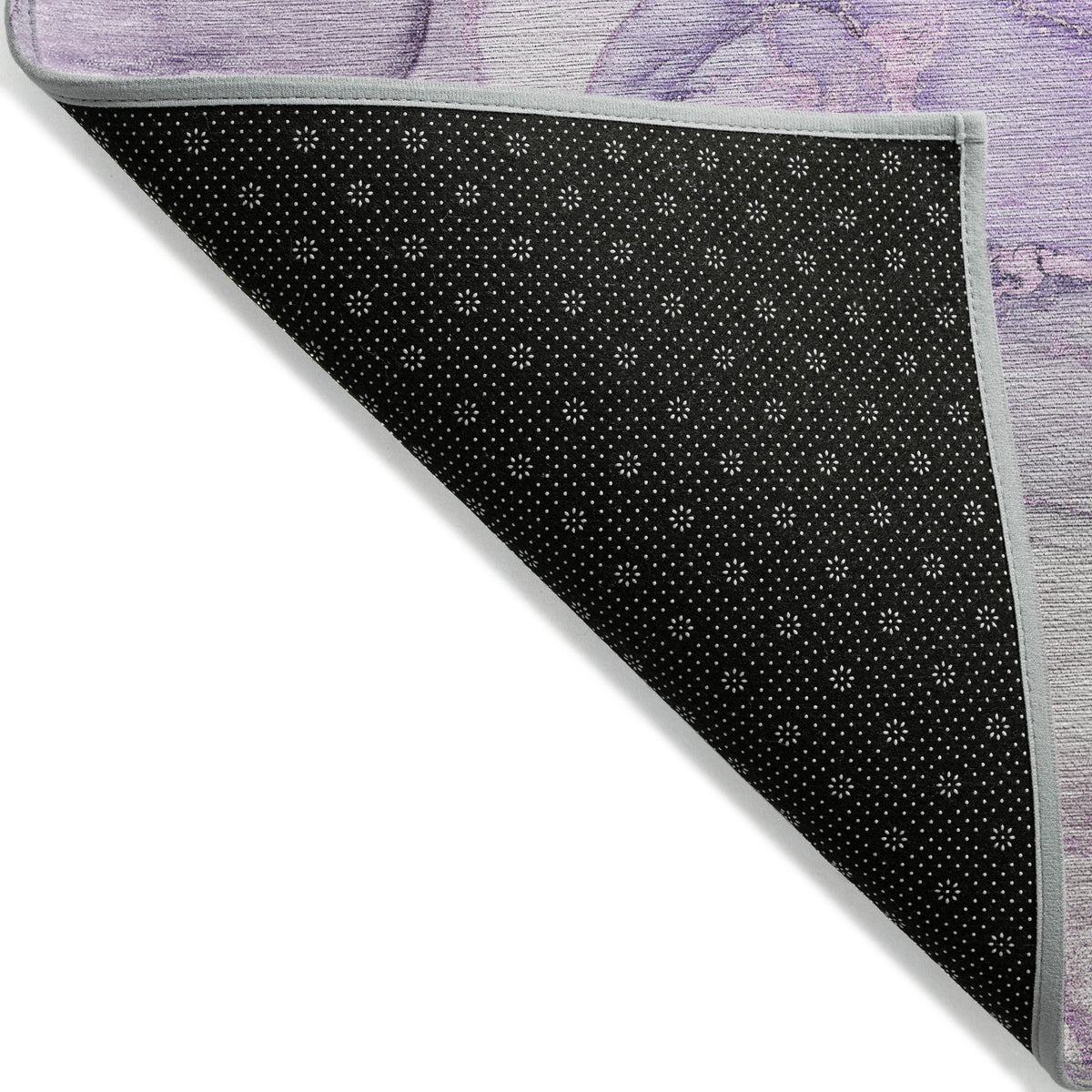 2' X 3' Purple Abstract Washable Non Skid Indoor Outdoor Area Rug