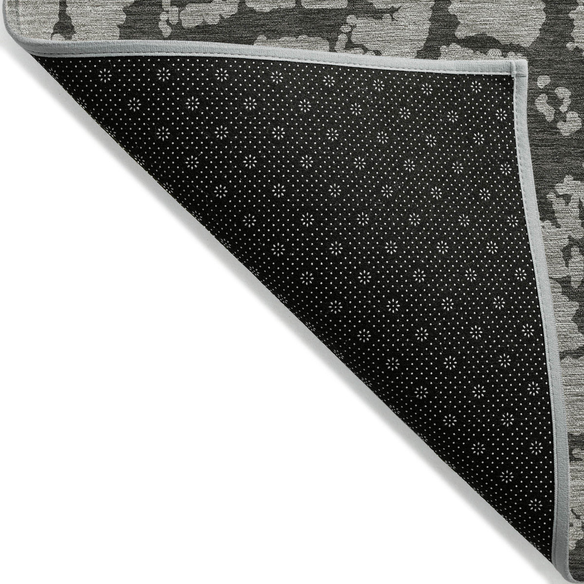 10' X 14' Gray and Black Abstract Washable Non Skid Indoor Outdoor Area Rug