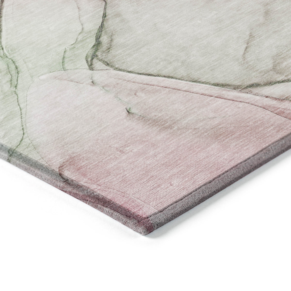 10' X 14' Gray and Pink Abstract Washable Non Skid Indoor Outdoor Area Rug