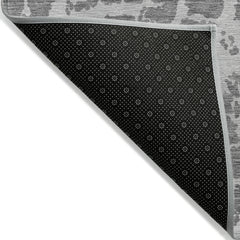 3' X 4' Charcoal Abstract Washable Non Skid Indoor Outdoor Area Rug