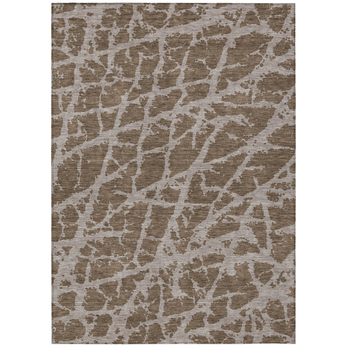 8' X 10' Brown Abstract Washable Non Skid Indoor Outdoor Area Rug