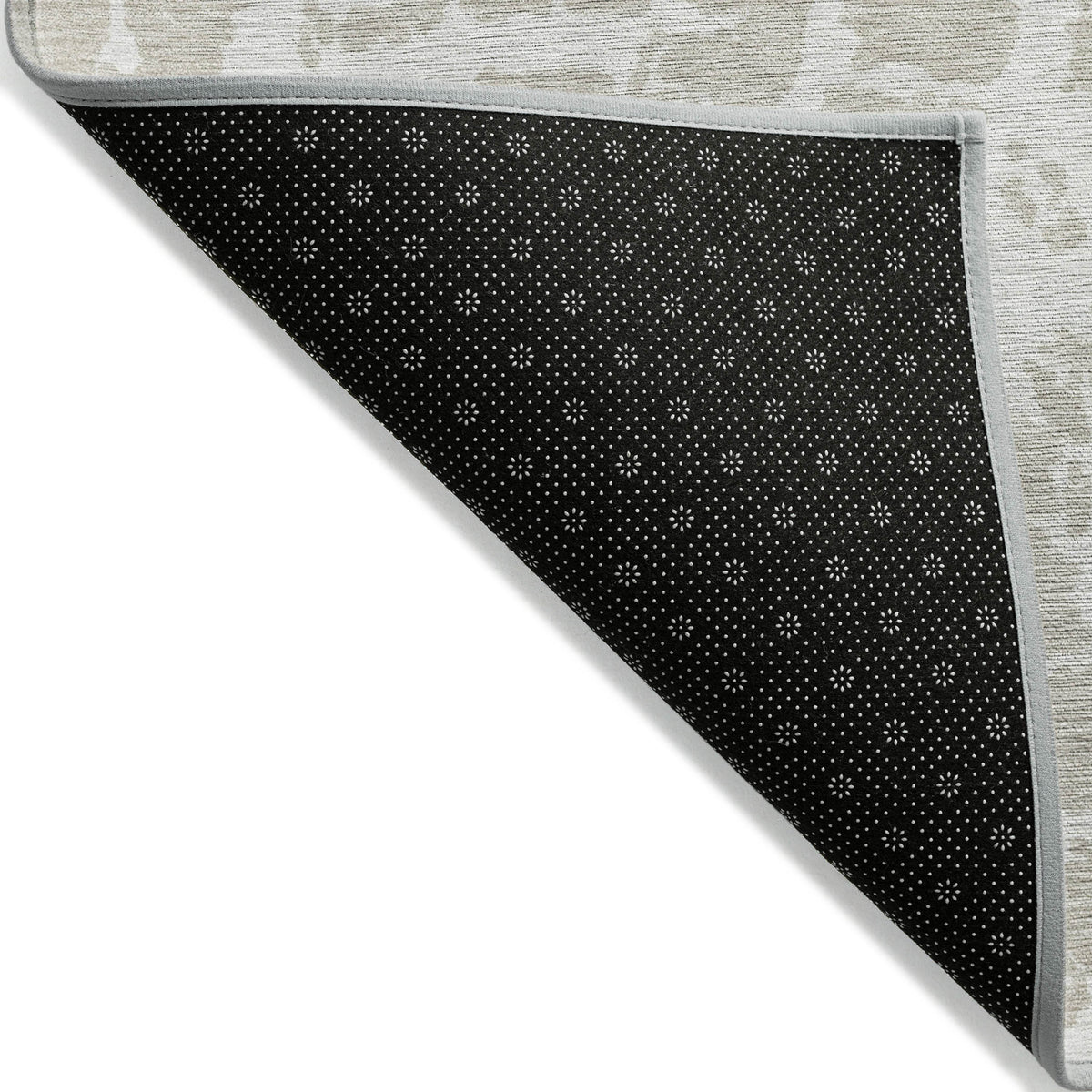 9' X 12' Beige and Ivory Abstract Washable Non Skid Indoor Outdoor Area Rug