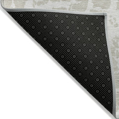 9' X 12' Beige and Ivory Abstract Washable Non Skid Indoor Outdoor Area Rug