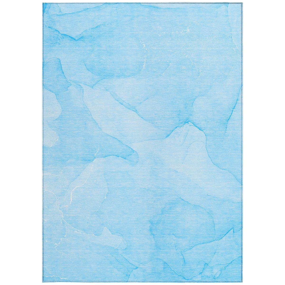 8' X 10' Blue Abstract Washable Non Skid Indoor Outdoor Area Rug