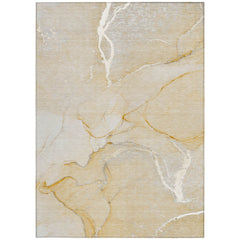 8' X 10' Beige Abstract Washable Non Skid Indoor Outdoor Area Rug