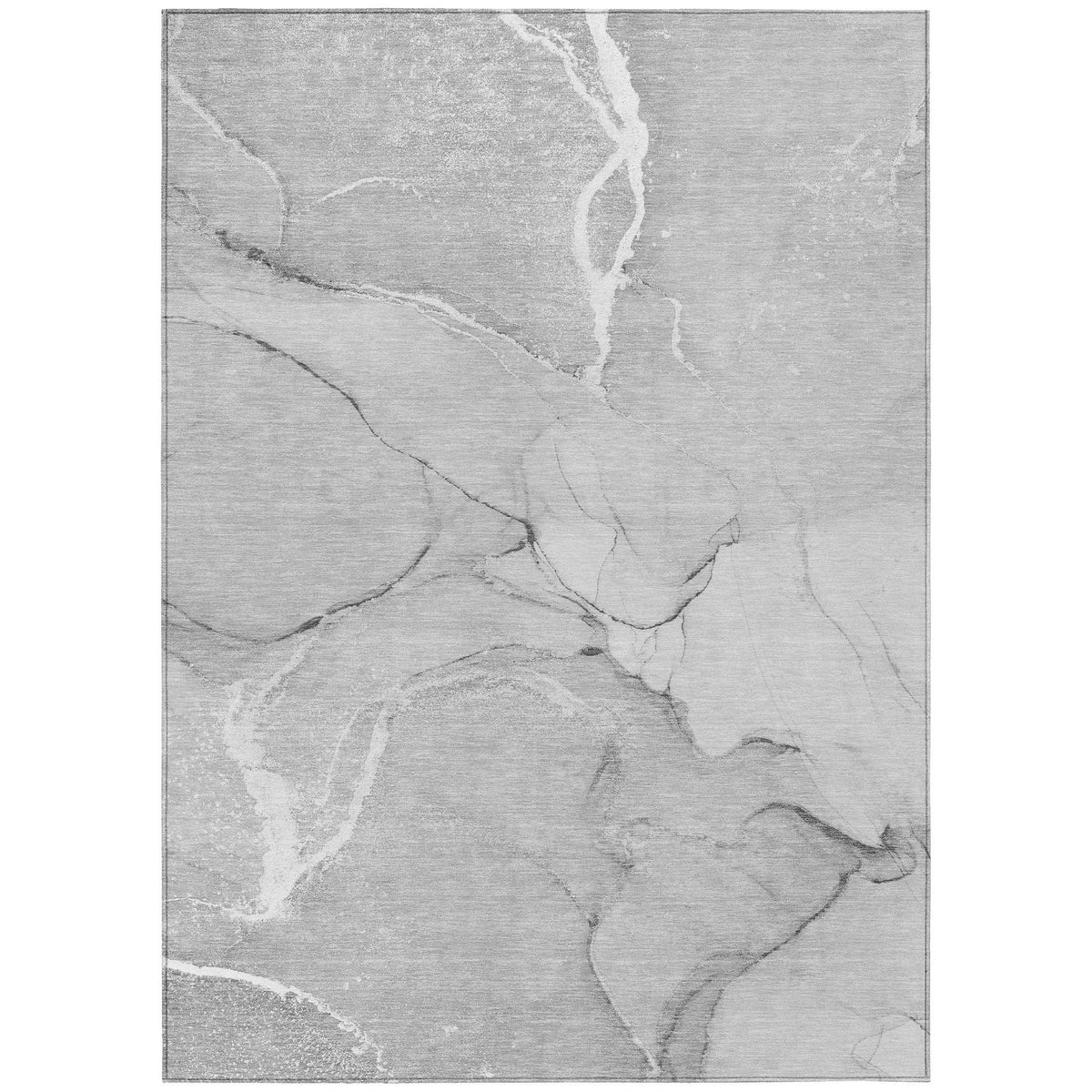 3' X 4' Gray Abstract Washable Non Skid Indoor Outdoor Area Rug