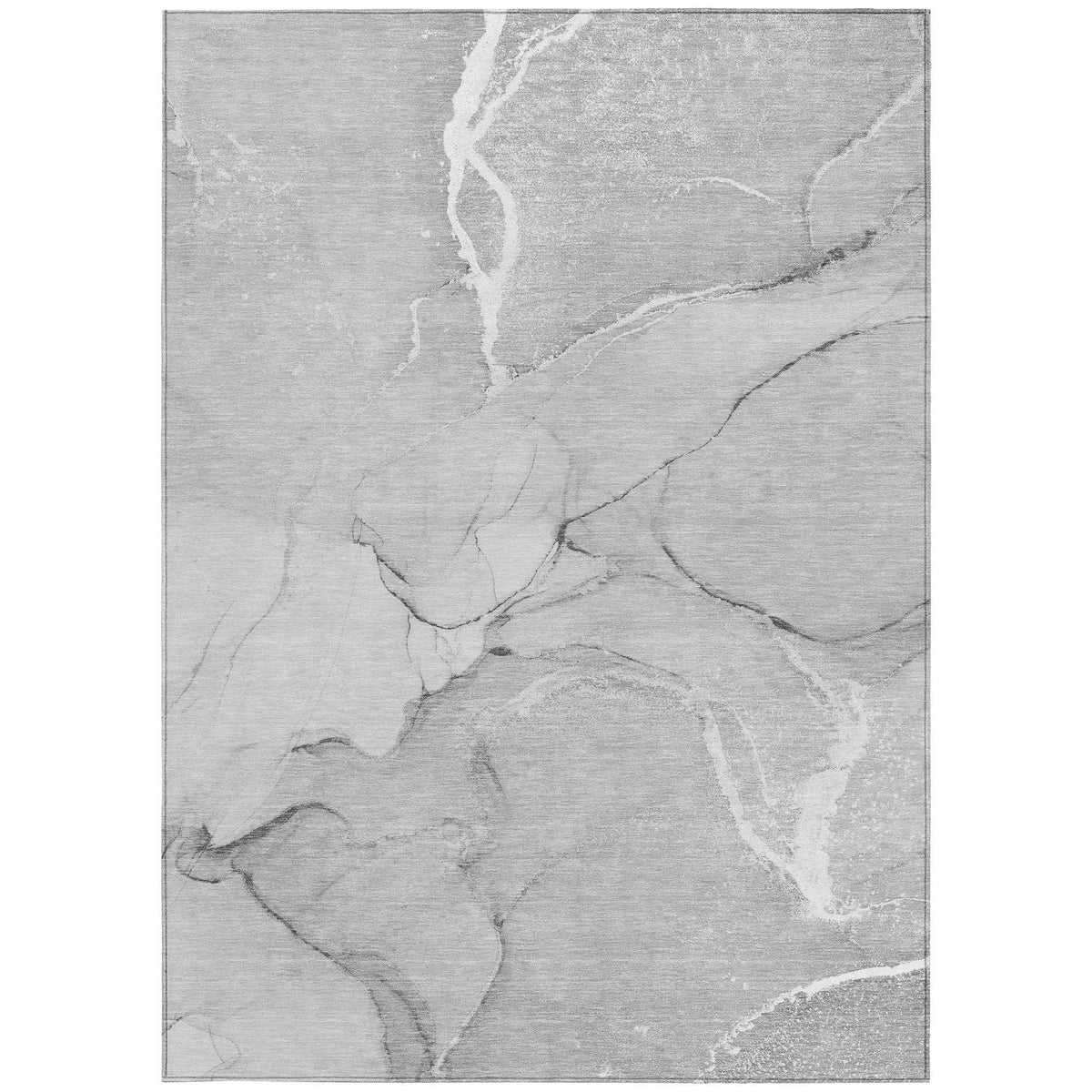 8' X 10' Gray Abstract Washable Non Skid Indoor Outdoor Area Rug