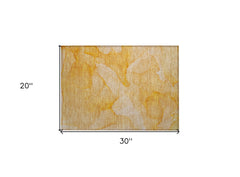 2' X 3' Orange Abstract Washable Non Skid Indoor Outdoor Area Rug