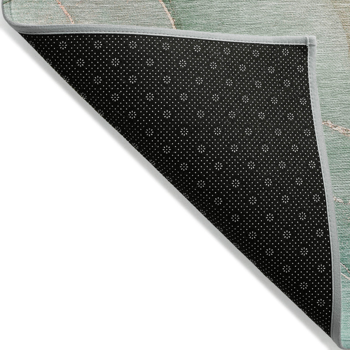 2' X 3' Teal Abstract Washable Non Skid Indoor Outdoor Area Rug