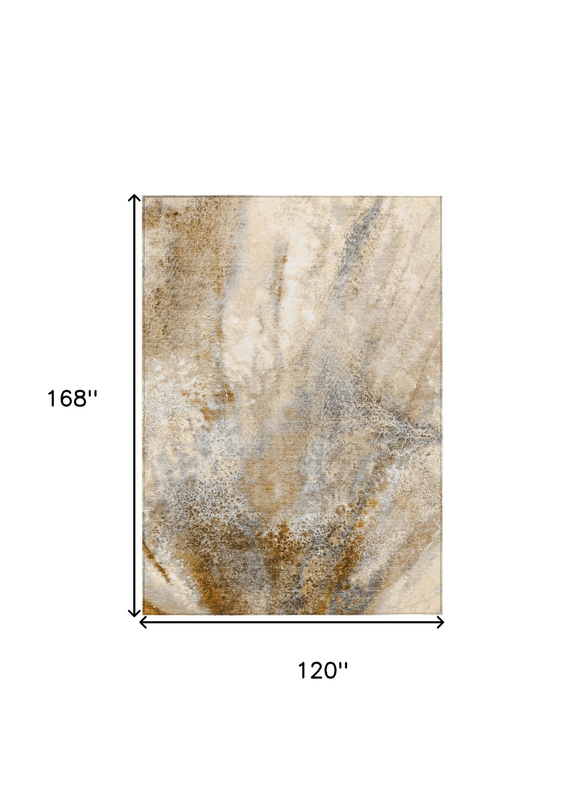 10' X 14' Brown Abstract Washable Non Skid Indoor Outdoor Area Rug