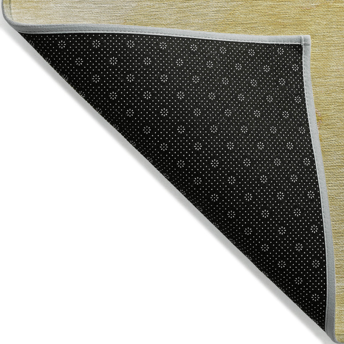 9' X 12' Gold Abstract Washable Non Skid Indoor Outdoor Area Rug