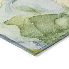 10' X 14' Yellow Abstract Washable Non Skid Indoor Outdoor Area Rug