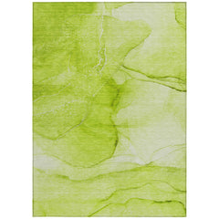 10' X 14' Green Abstract Washable Non Skid Indoor Outdoor Area Rug