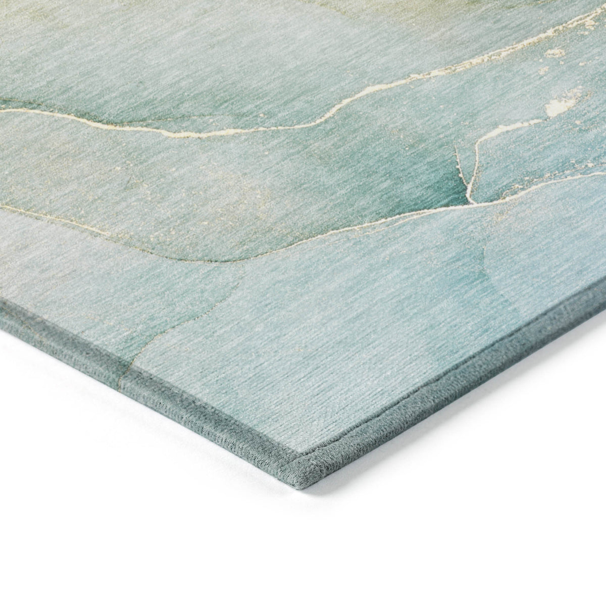 3' X 4' Green Abstract Washable Non Skid Indoor Outdoor Area Rug