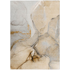 10' X 14' Beige Abstract Washable Non Skid Indoor Outdoor Area Rug