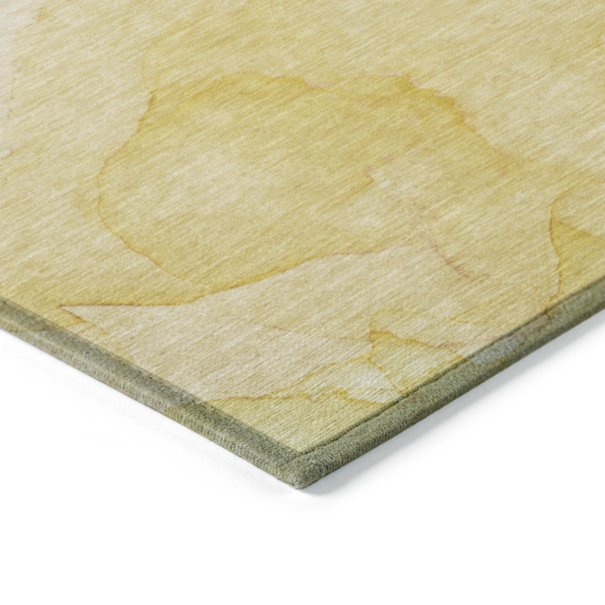 2' X 3' Gold Abstract Washable Non Skid Indoor Outdoor Area Rug