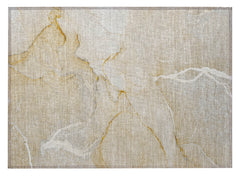 2' X 3' Beige Abstract Washable Non Skid Indoor Outdoor Area Rug