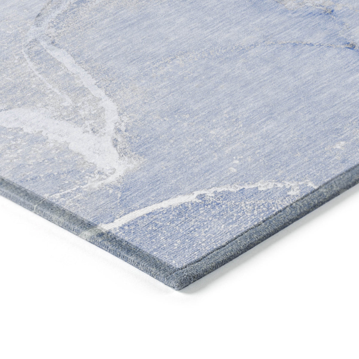 2' X 3' Blue Abstract Washable Non Skid Indoor Outdoor Area Rug