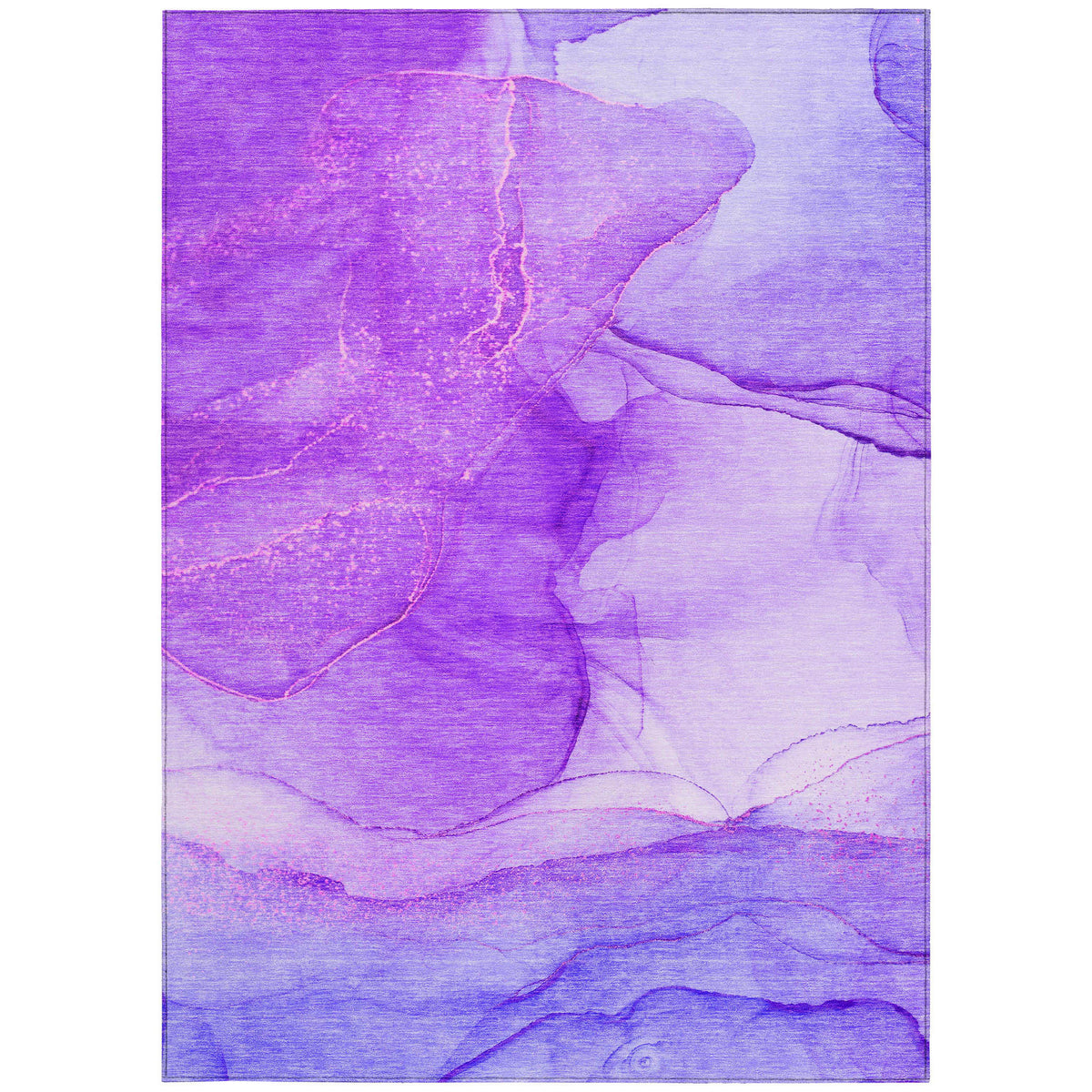 10' X 14' Purple Abstract Washable Non Skid Indoor Outdoor Area Rug