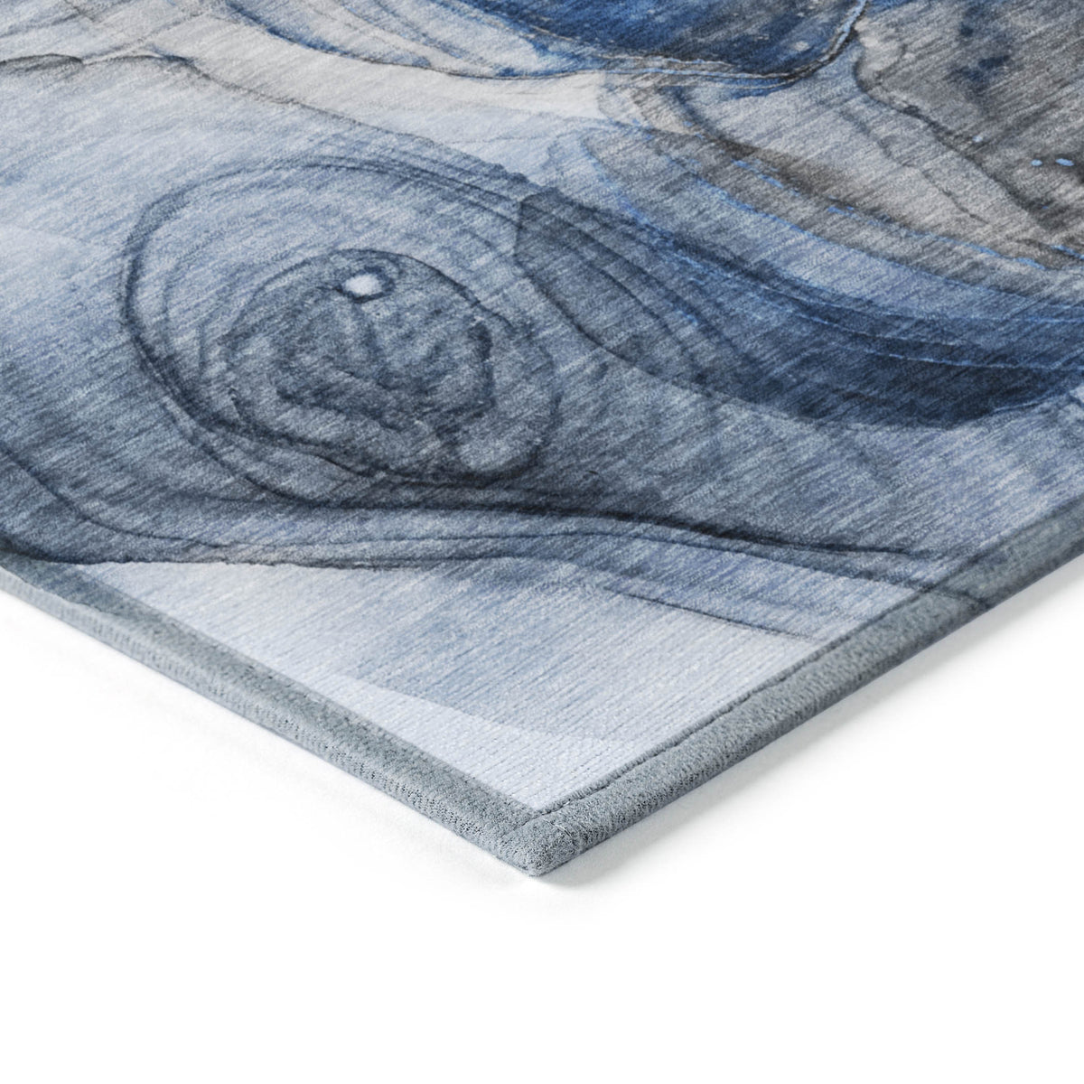 10' X 14' Ivory Blue and Gray Abstract Washable Non Skid Indoor Outdoor Area Rug