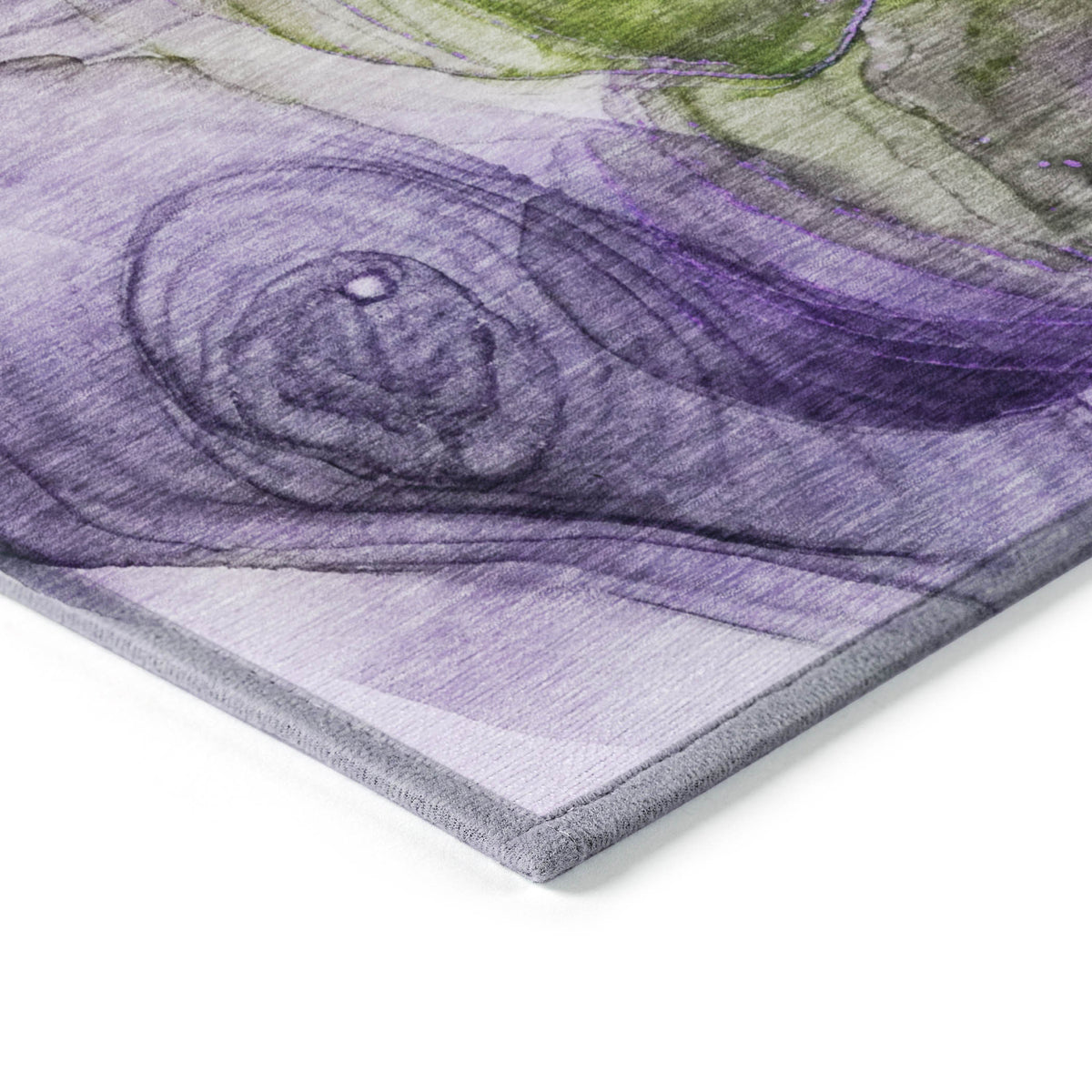 10' X 14' Purple Abstract Washable Non Skid Indoor Outdoor Area Rug