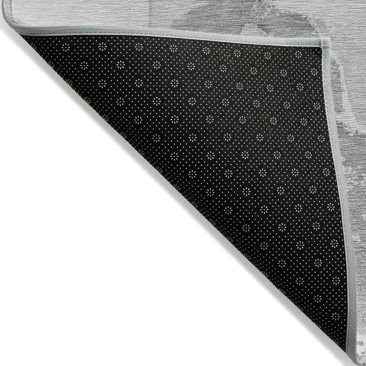 3' X 5' Gray and Ivory Abstract Washable Non Skid Indoor Outdoor Area Rug