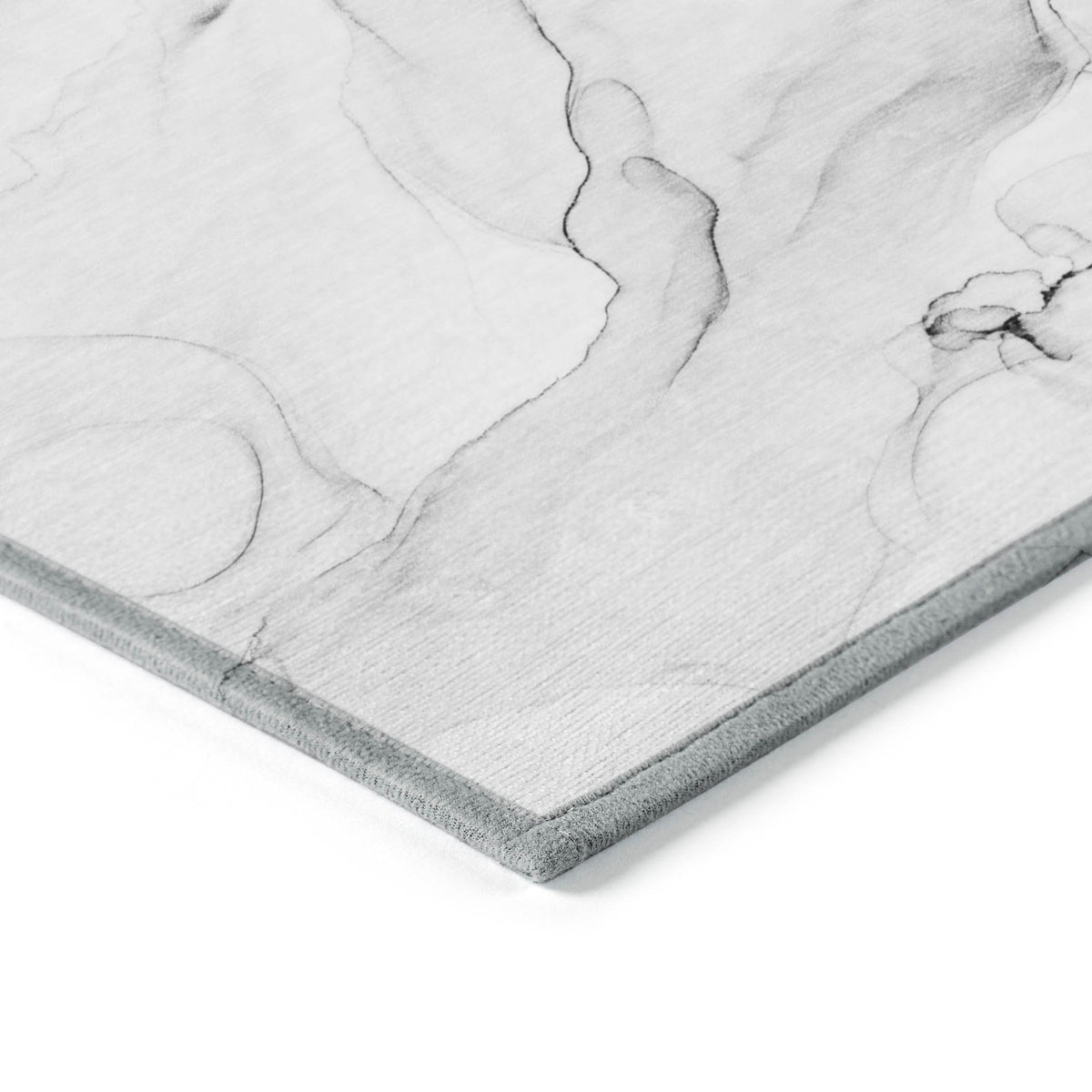 8' X 10' Gray Abstract Washable Non Skid Indoor Outdoor Area Rug