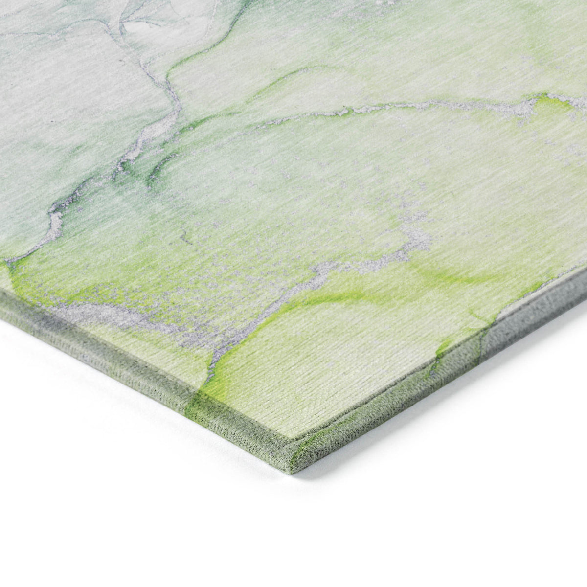 3' X 4' Green Abstract Washable Non Skid Indoor Outdoor Area Rug
