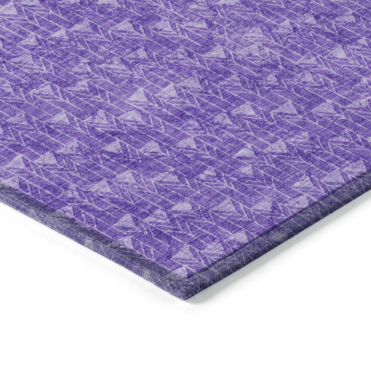 10' X 14' Purple Geometric Washable Non Skid Indoor Outdoor Area Rug