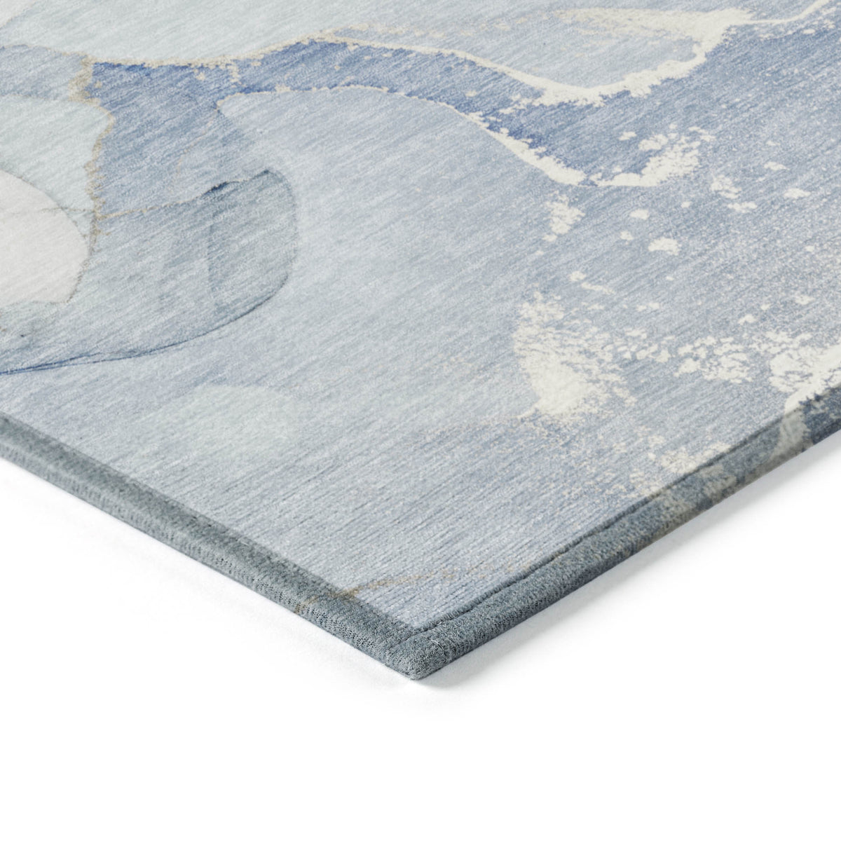 3' X 5' Blue Abstract Washable Non Skid Indoor Outdoor Area Rug