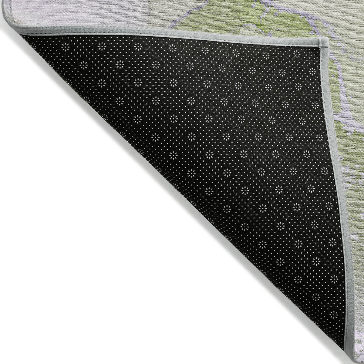 5' X 8' Purple Abstract Washable Non Skid Indoor Outdoor Area Rug