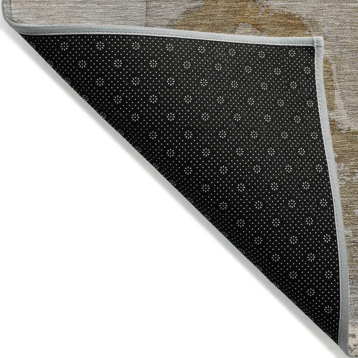 3' X 5' Brown Abstract Washable Non Skid Indoor Outdoor Area Rug