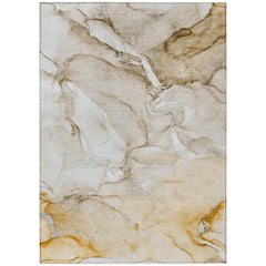 8' X 10' Brown Abstract Washable Non Skid Indoor Outdoor Area Rug