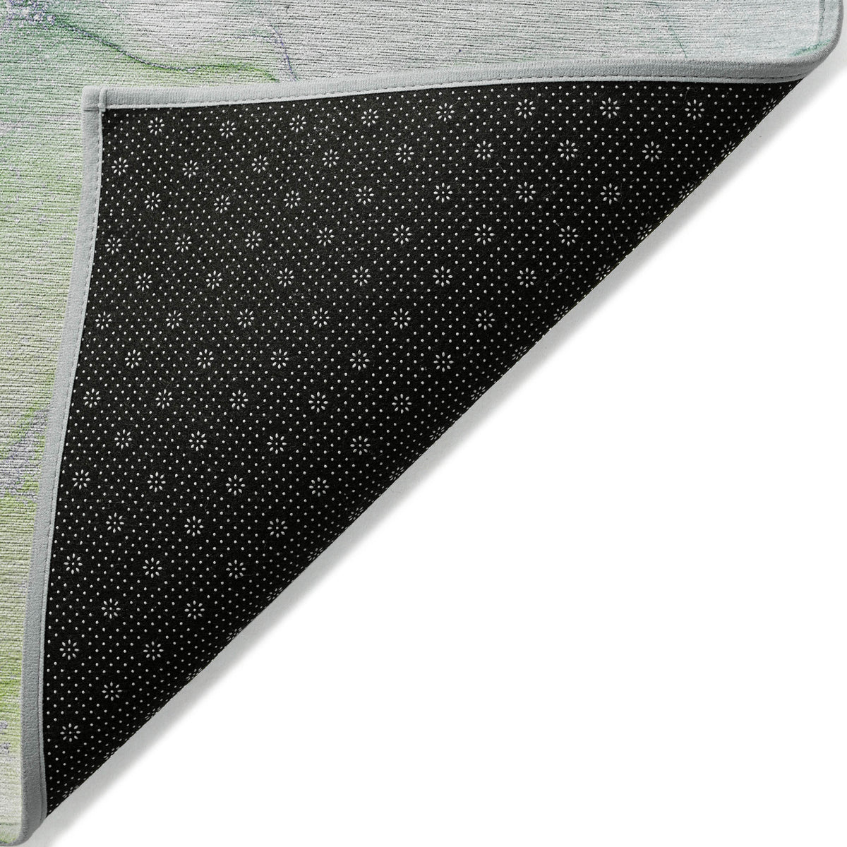 2' X 3' Green Abstract Washable Non Skid Indoor Outdoor Area Rug