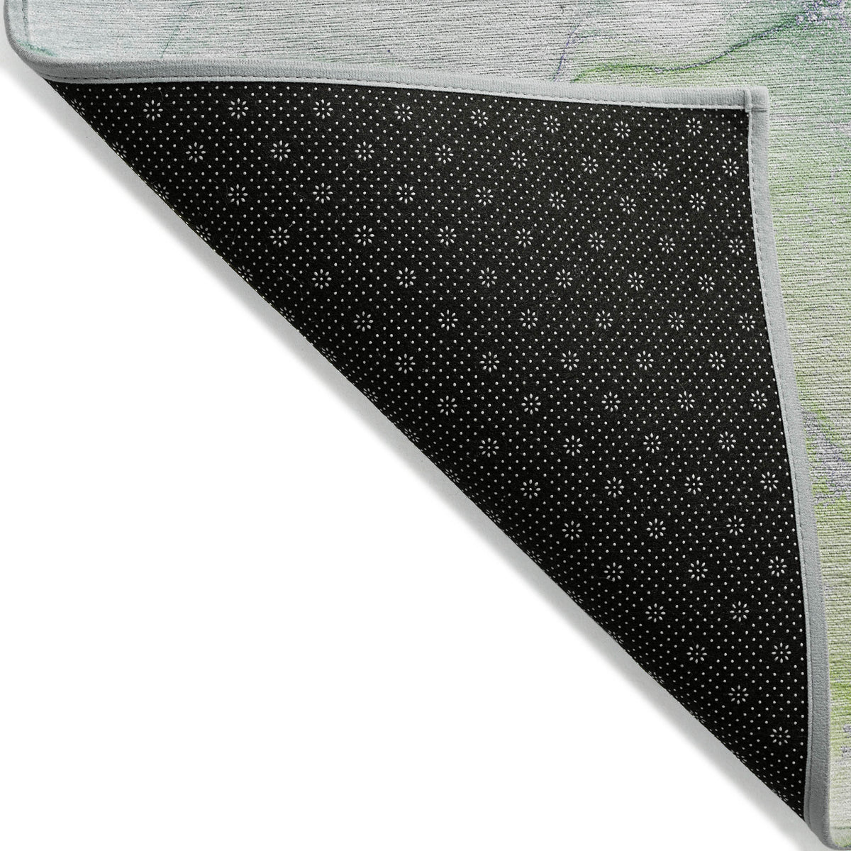 9' X 12' Green Abstract Washable Non Skid Indoor Outdoor Area Rug