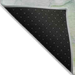 9' X 12' Green Abstract Washable Non Skid Indoor Outdoor Area Rug