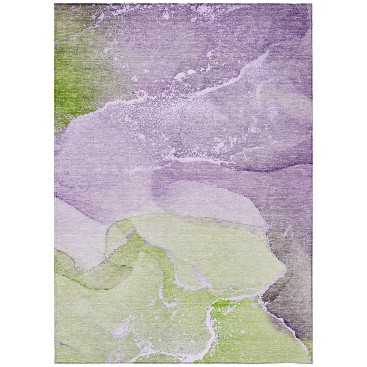 3' X 4' Purple Abstract Washable Non Skid Indoor Outdoor Area Rug