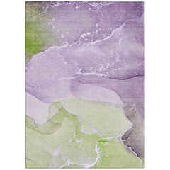 3' X 4' Purple Abstract Washable Non Skid Indoor Outdoor Area Rug
