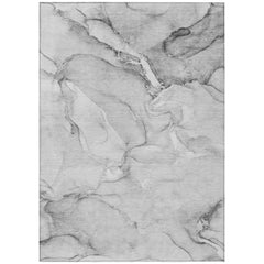 9' X 12' Gray Abstract Washable Non Skid Indoor Outdoor Area Rug