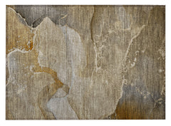 2' X 3' Brown Abstract Washable Non Skid Indoor Outdoor Area Rug